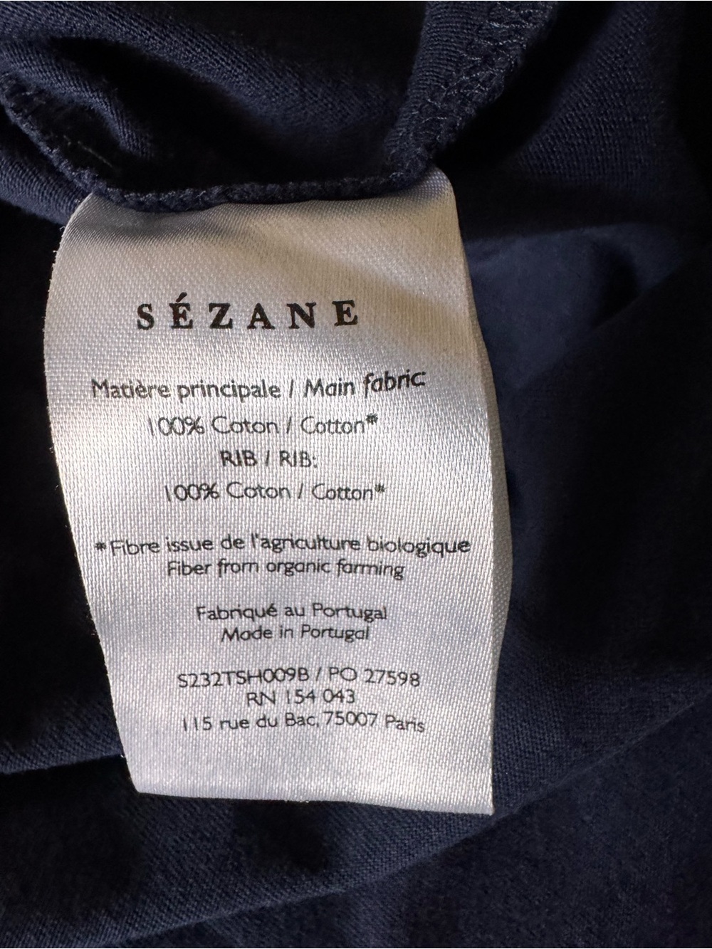 Sézane Navy Graphic Tee "L'ART DE LIRE" Size Large - Picture 6 of 8